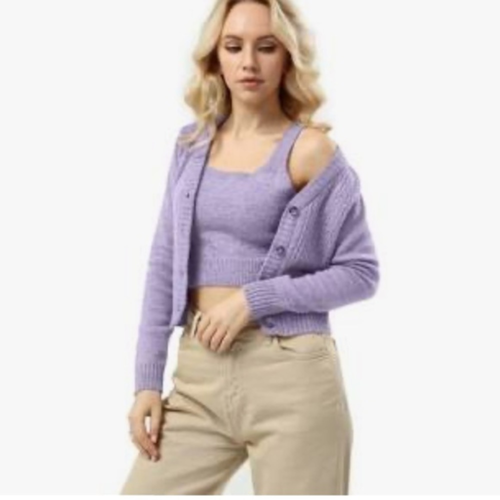 NWT Benelita wool blend crop cardigan sweater